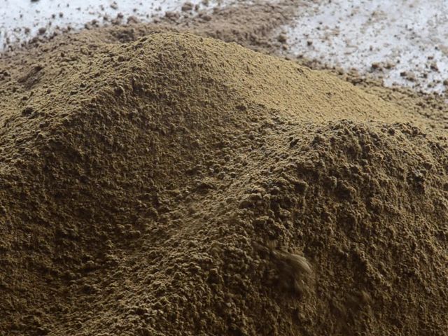 Pile of composted poultry litter